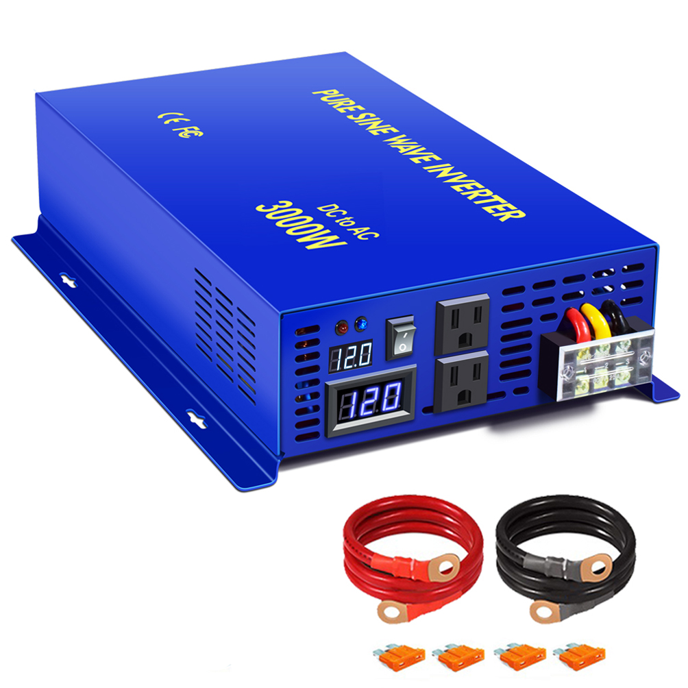 Dc Dc Converter - อินเวอร์เตอร์ WZRELB 3000W สำหรับรถยนต์และเครื่องใช้ไฟฟ้าในบ้าน คลื่นไซน์บริสุทธิ์ แปลงไฟ