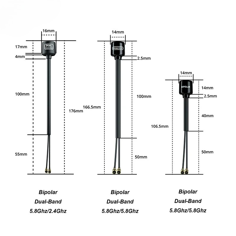 Antenna 2.4Ghz - เสาอากาศ Flywoo Bipolar Dual-Band 5.8Ghz/2.4Ghz UFL