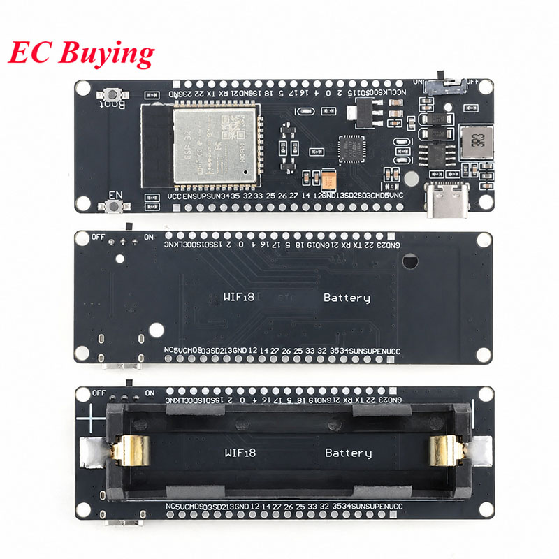 Esp32 Battery Holder Lipo - บอร์ดพัฒนาโมดูล ESP32 พร้อม WiFi, Bluetooth, รองรับแบตเตอรี่