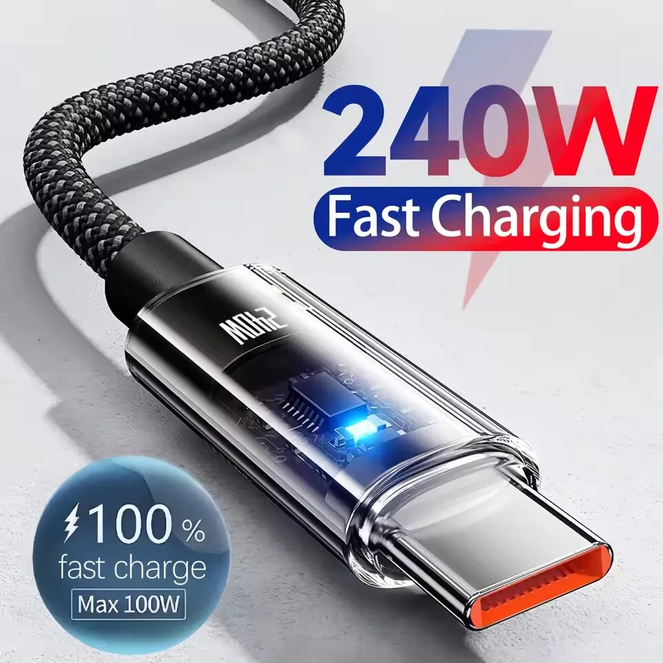 สายชาร์จ USB Type C ไนลอน 240W - Usb C Cable บทวิจารณ์และราคา