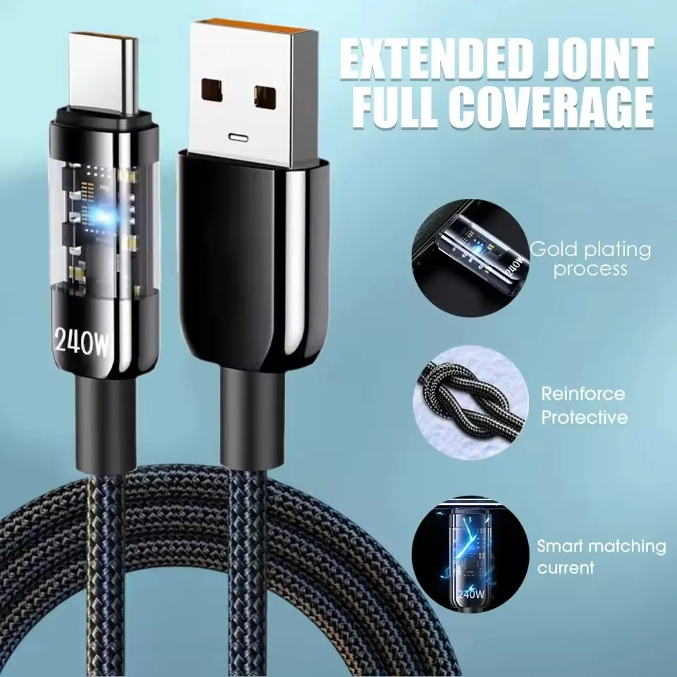 สายชาร์จ USB Type C ไนลอน 240W - Usb C Cable บทวิจารณ์และราคา